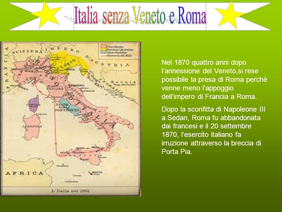 Italia senza Veneto e Roma