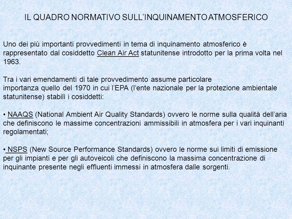 Inquinamento Atmosferico Normative Ppt Scaricare