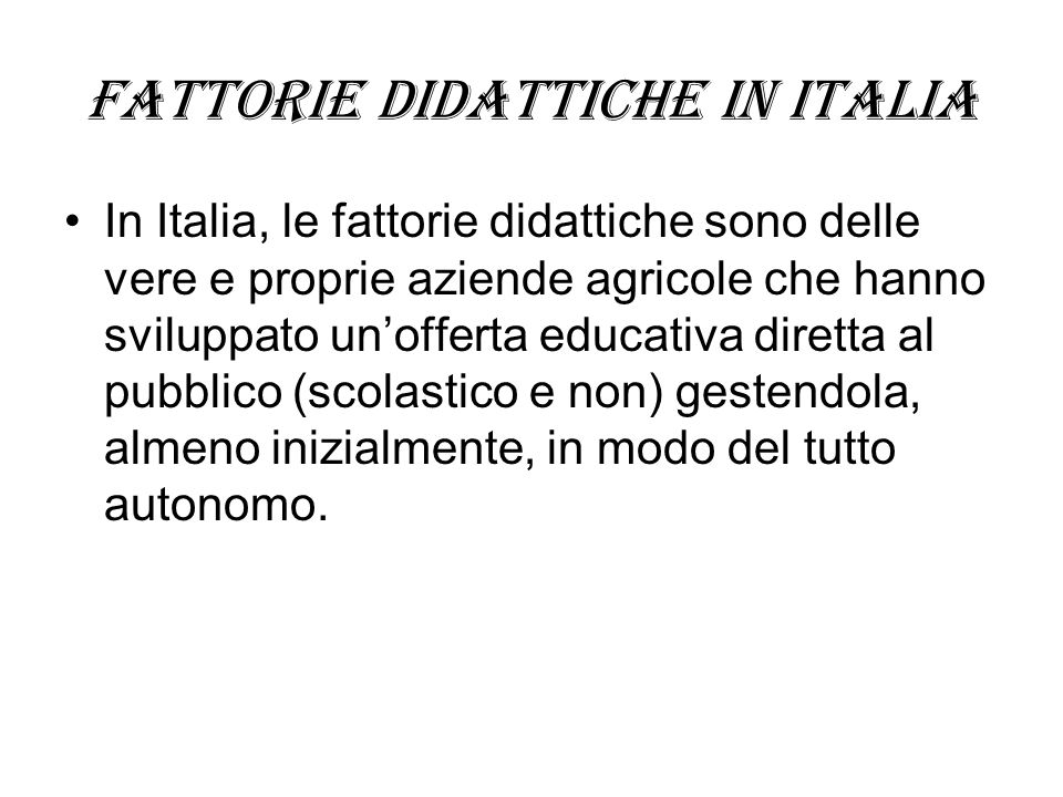 Fattorie didattiche in Italia