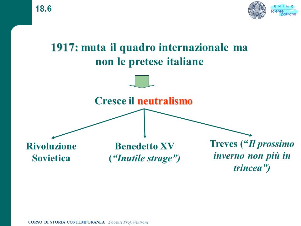 1917: muta il quadro internazionale ma non le pretese italiane