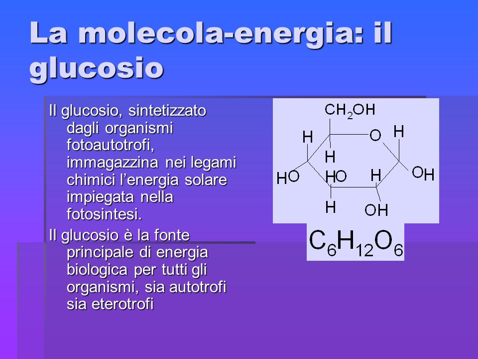 La molecola-energia: il glucosio