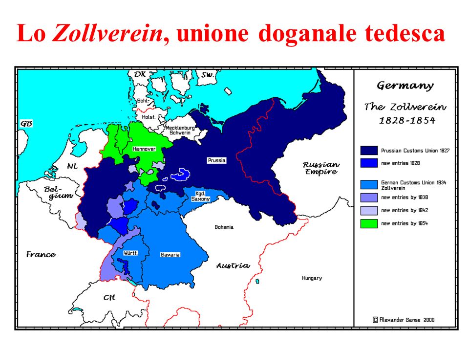 Lo Zollverein, unione doganale tedesca