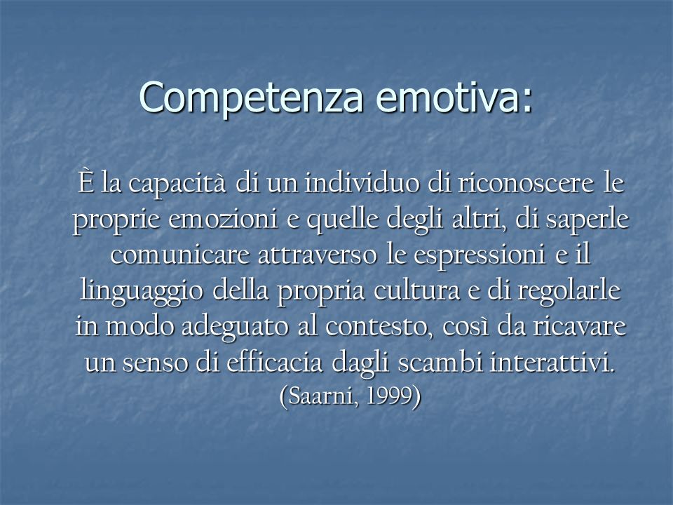 Competenza emotiva: