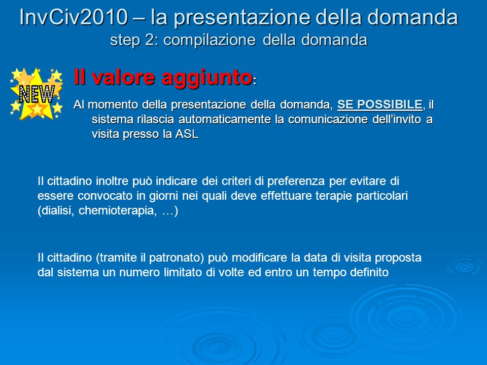 InvCiv2010 – la presentazione della domanda step 2: compilazione della domanda