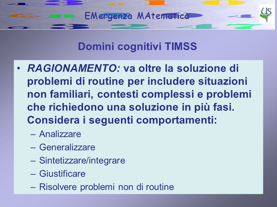 Domini cognitivi TIMSS