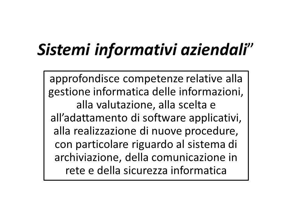 Sistemi informativi aziendali