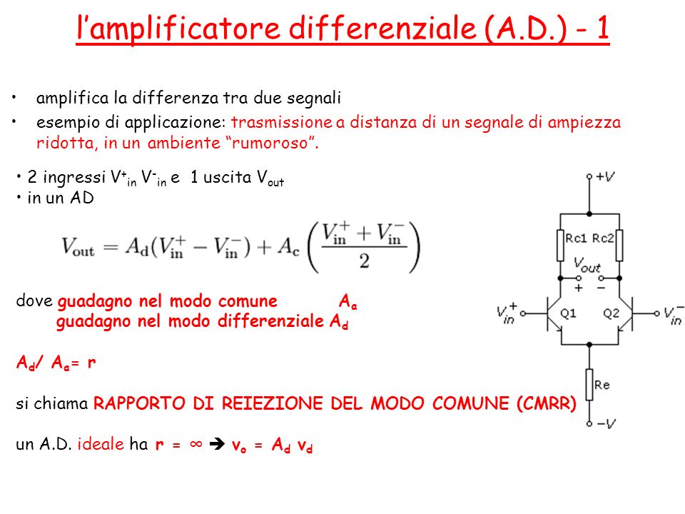 l’amplificatore differenziale (A.D.) - 1