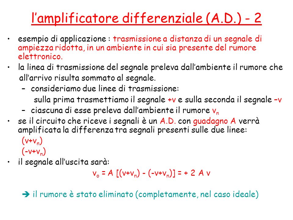 l’amplificatore differenziale (A.D.) - 2
