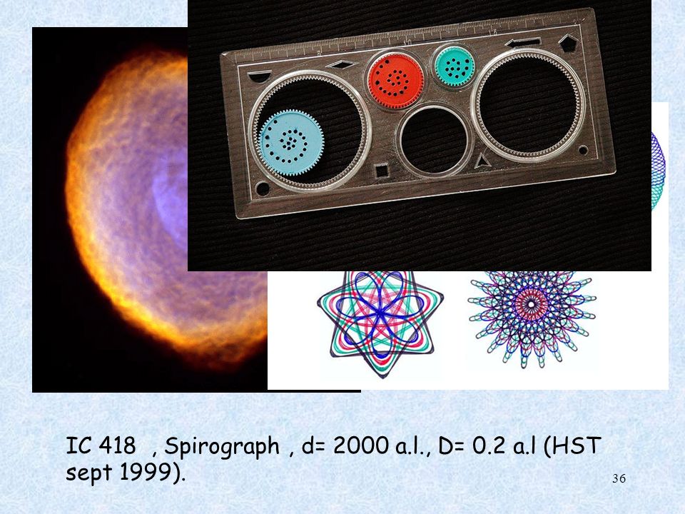 IC 418 , Spirograph , d= 2000 a.l., D= 0.2 a.l (HST sept 1999).