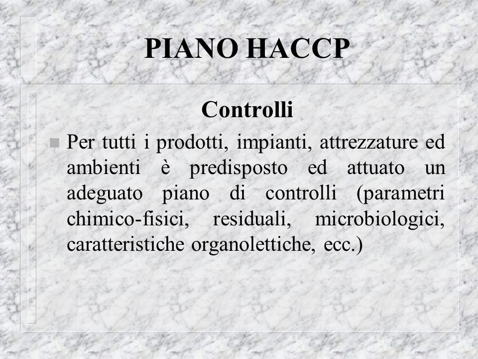 PIANO HACCP Controlli.