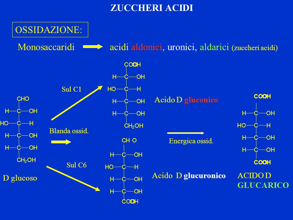 Monosaccaridi acidi aldonici, uronici, aldarici (zuccheri acidi)