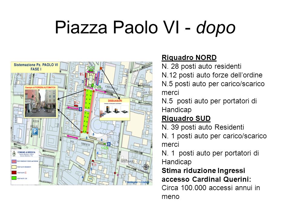 Piazza Paolo VI - dopo Riquadro NORD N. 28 posti auto residenti
