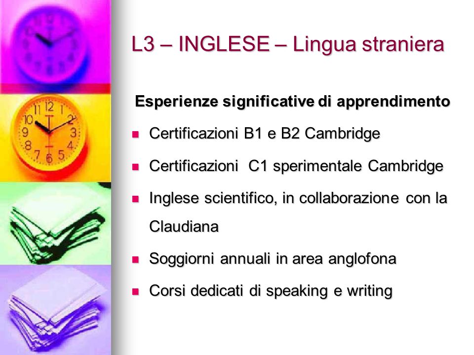 L3 – INGLESE – Lingua straniera