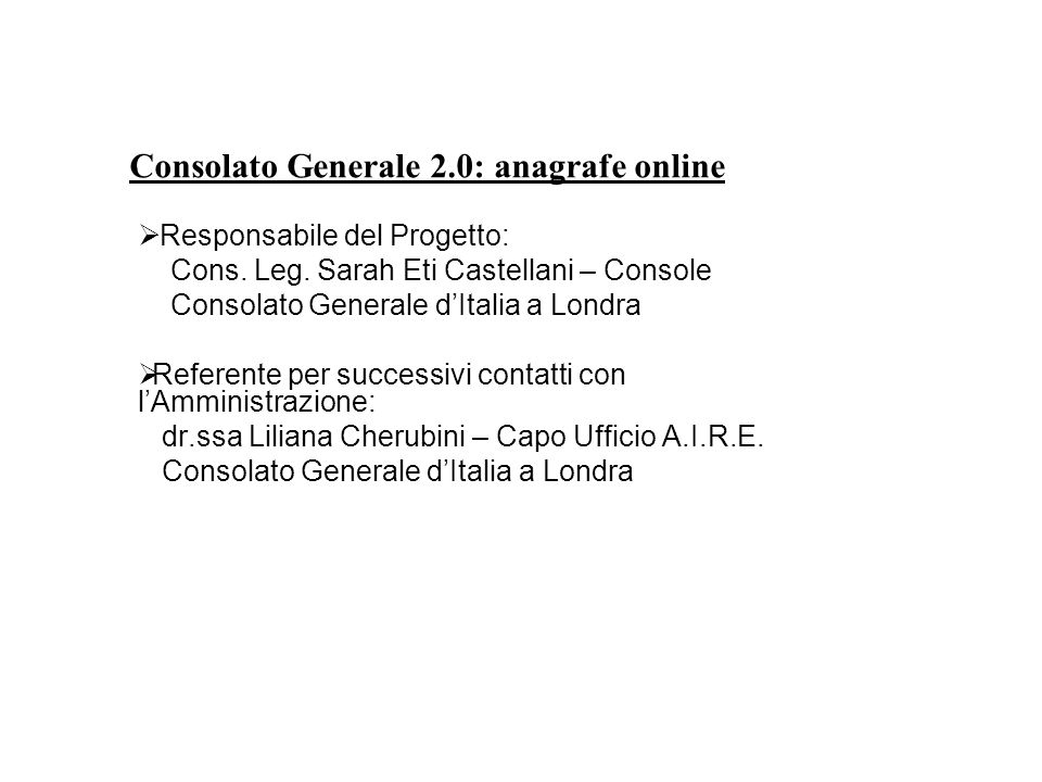 Consolato Generale 2.0: Anagrafe Online - Ppt Scaricare