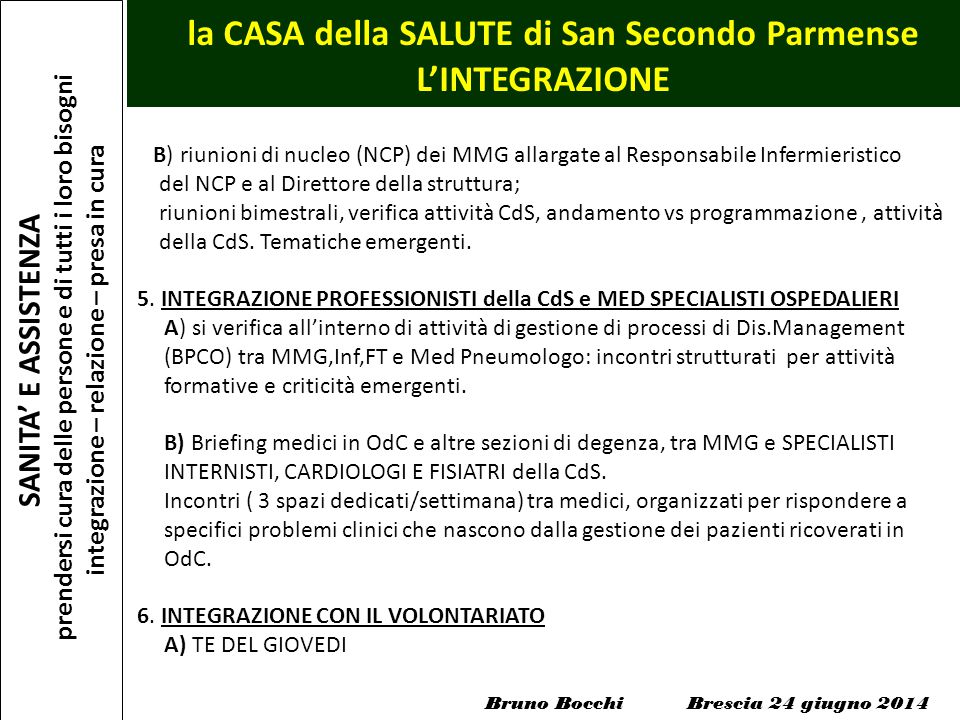 SANITA’ E ASSISTENZA PRENDERSI CURA DELLE PERSONE E DI TUTTI I LORO ...