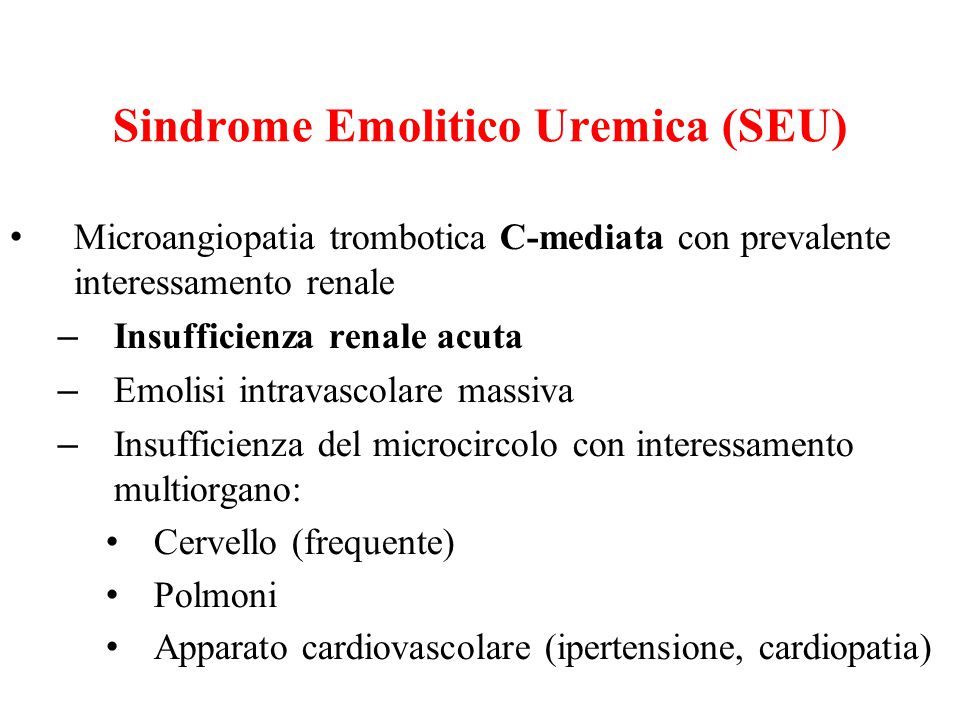 Sindrome Emolitico Uremica (SEU)