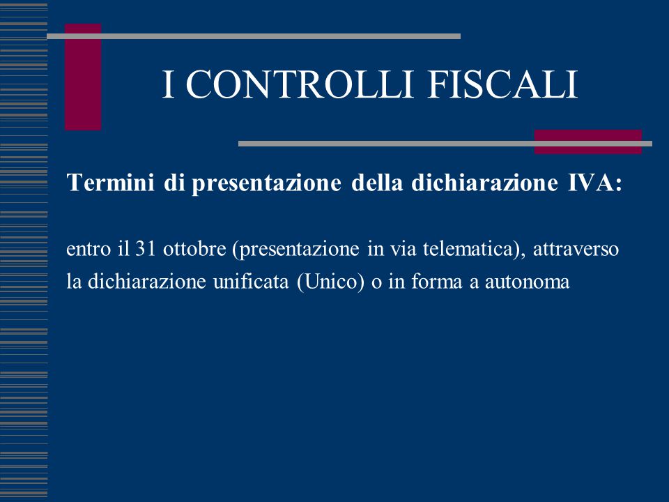 I CONTROLLI FISCALI. - Ppt Scaricare