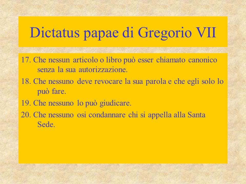 Dictatus papae di Gregorio VII