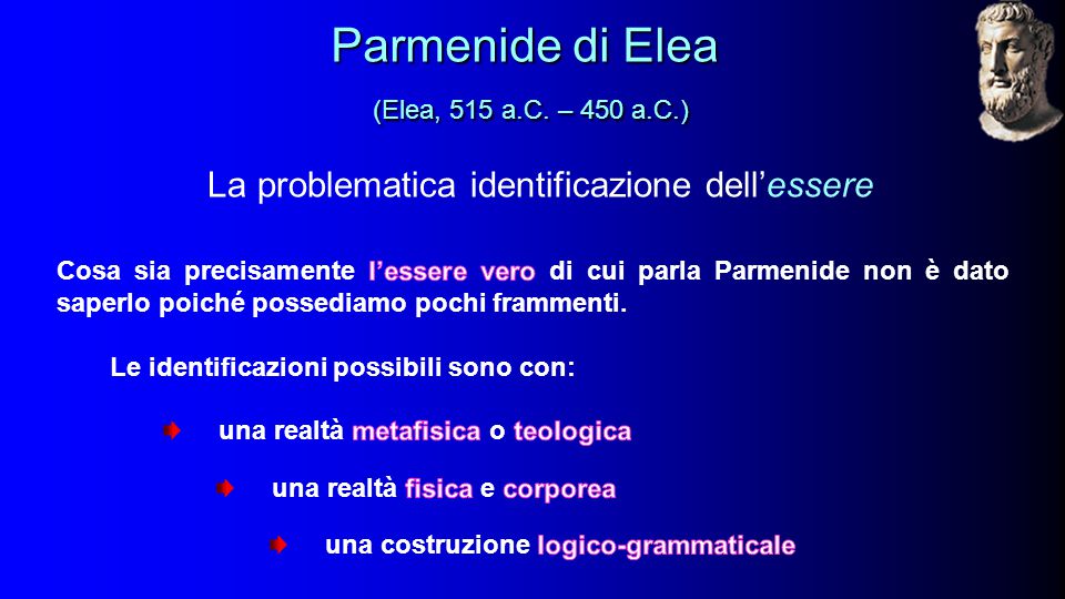 Parmenide di Elea (Elea, 515 a.C. – 450 a.C.)