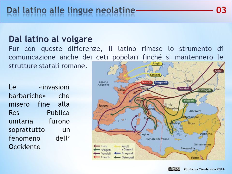 Dal latino alle lingue neolatine 03