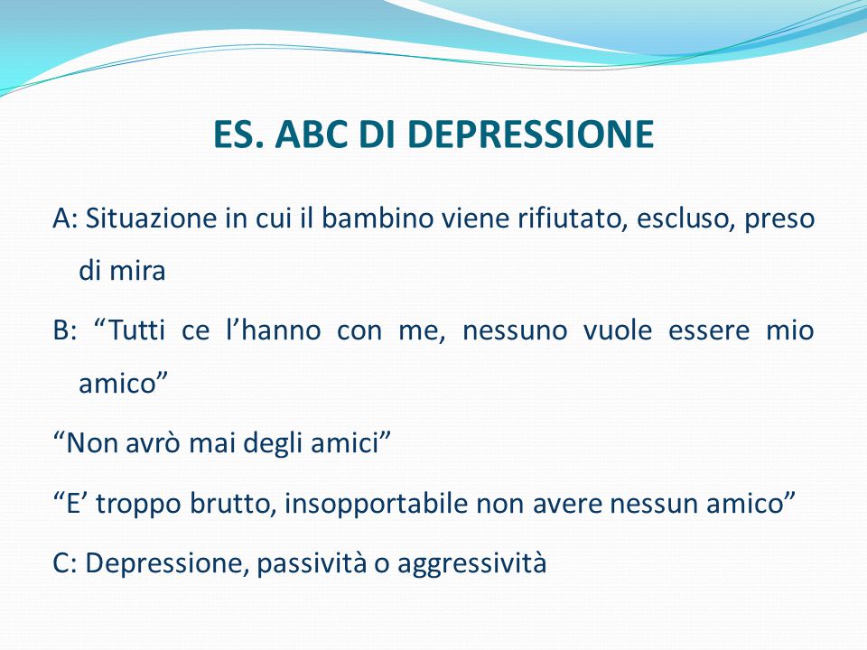 ES. ABC DI DEPRESSIONE
