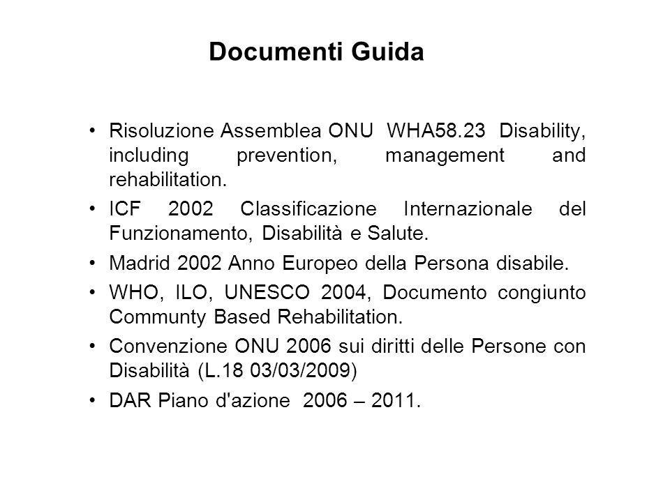 Documenti Guida Risoluzione Assemblea ONU WHA58.23 Disability, including prevention, management and rehabilitation.