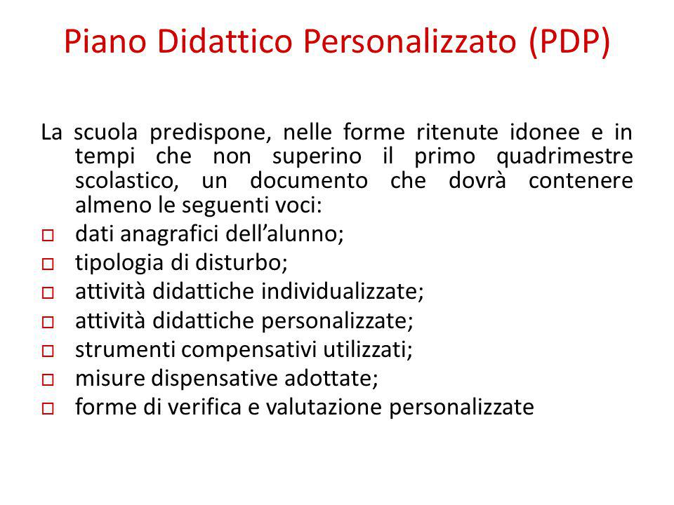 Piano Didattico Personalizzato (PDP)