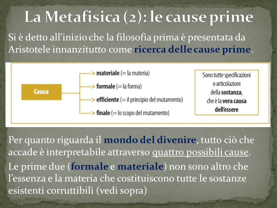La Metafisica (2): le cause prime