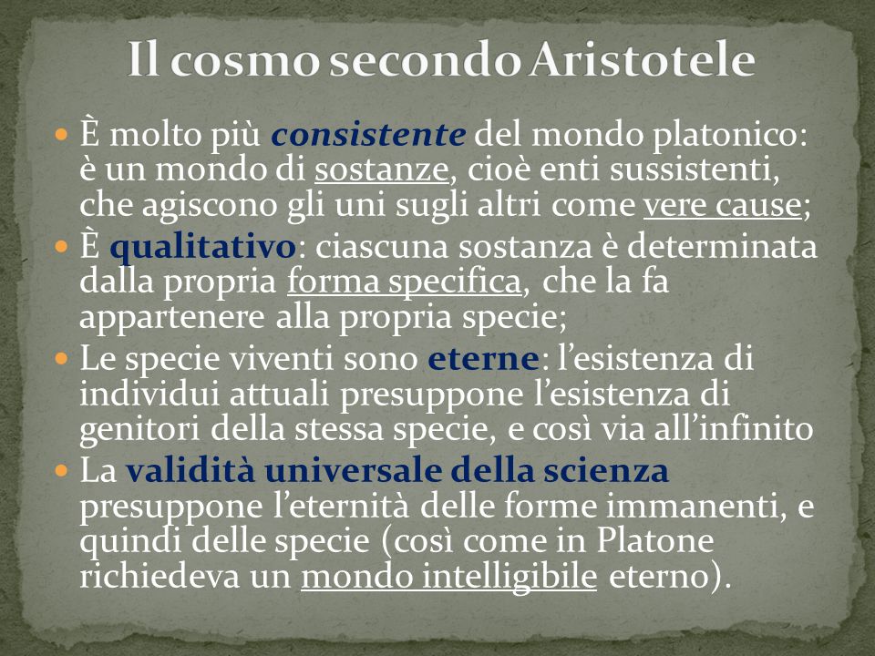 Il cosmo secondo Aristotele