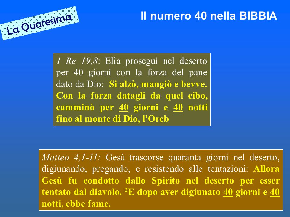 Il numero 40 nella BIBBIA La Quaresima