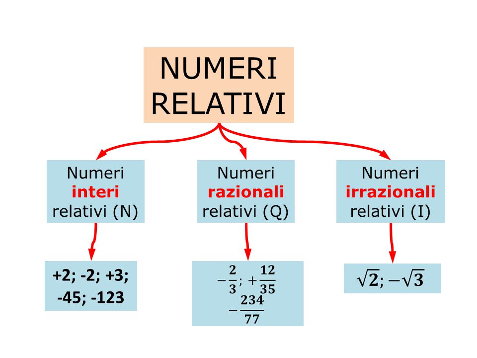 NUMERI RELATIVI +2; -2; +3; -45; -123 Numeri interi relativi (N)