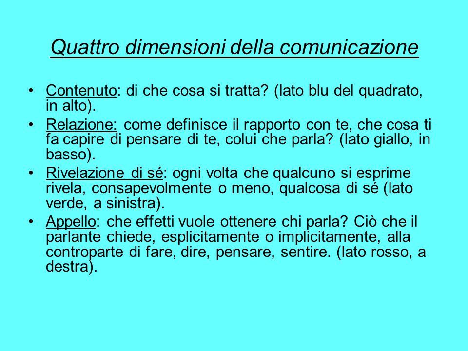 Quattro dimensioni della comunicazione