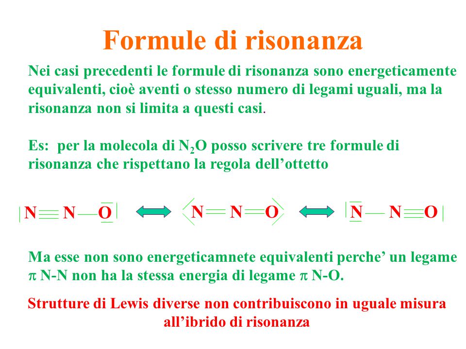 Formule di risonanza N N O N N O N N O