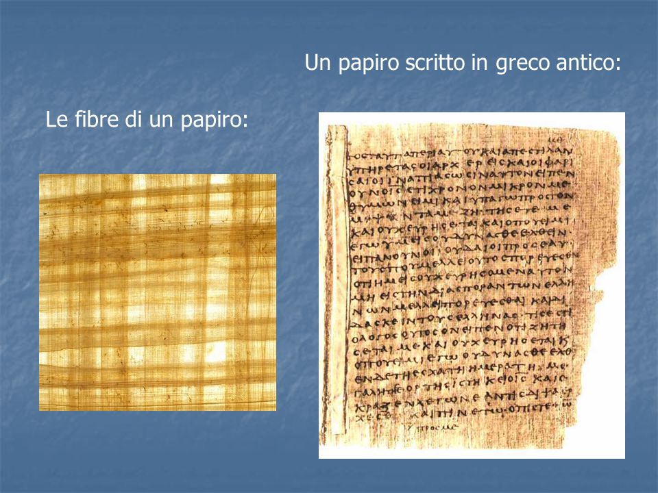 Un papiro scritto in greco antico: