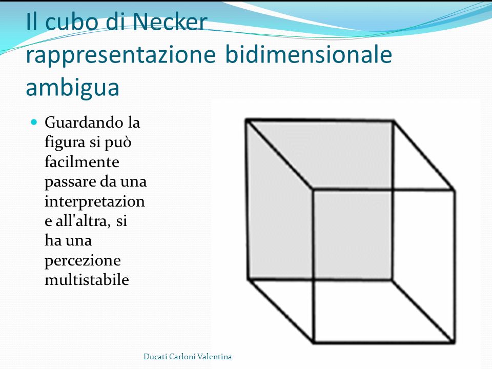 Il cubo di Necker rappresentazione bidimensionale ambigua