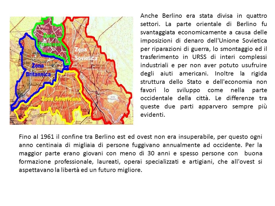 Anche Berlino era stata divisa in quattro settori