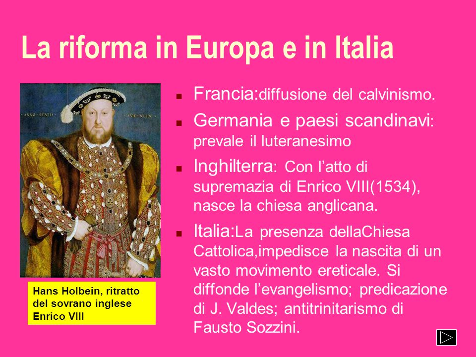 La riforma in Europa e in Italia