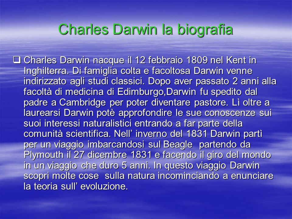 Charles Darwin la biografia