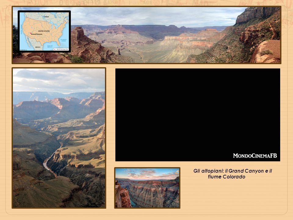 Gli altopiani: il Grand Canyon e il fiume Colorado