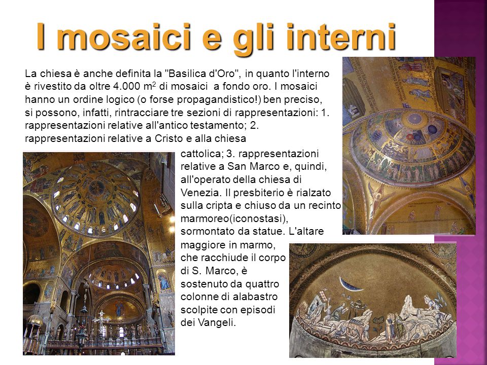 I mosaici e gli interni