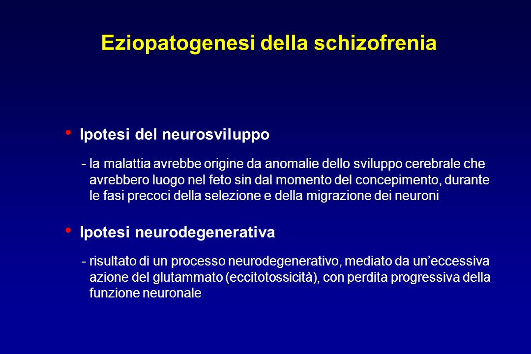 Eziopatogenesi della schizofrenia