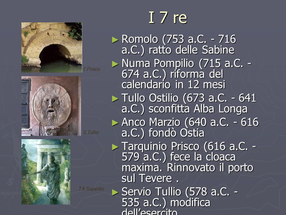 I 7 re Romolo (753 a.C a.C.) ratto delle Sabine