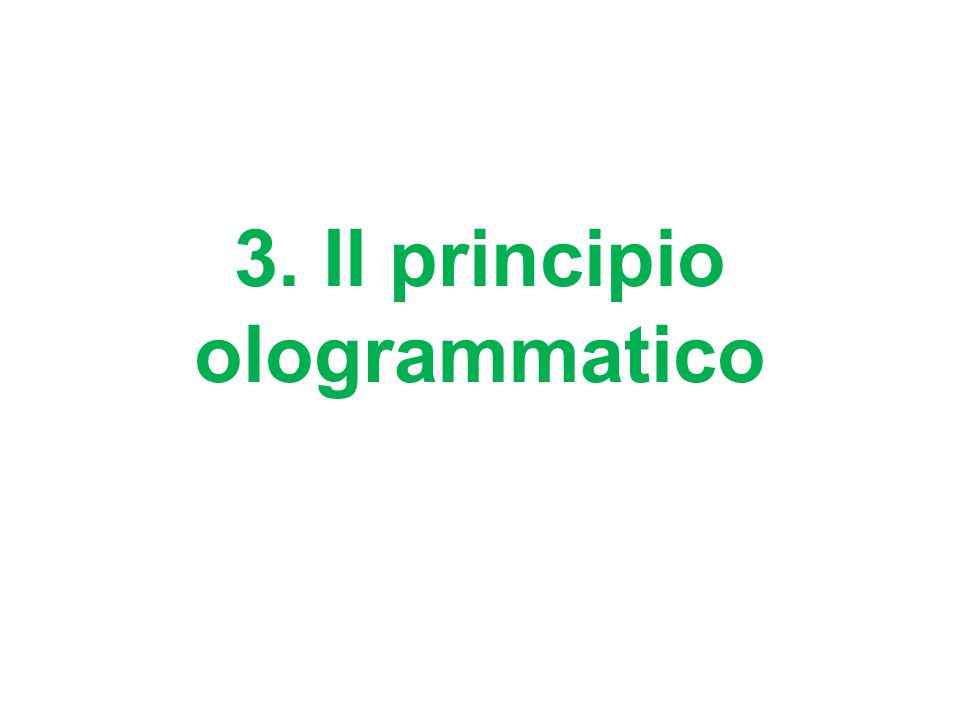 3. Il principio ologrammatico