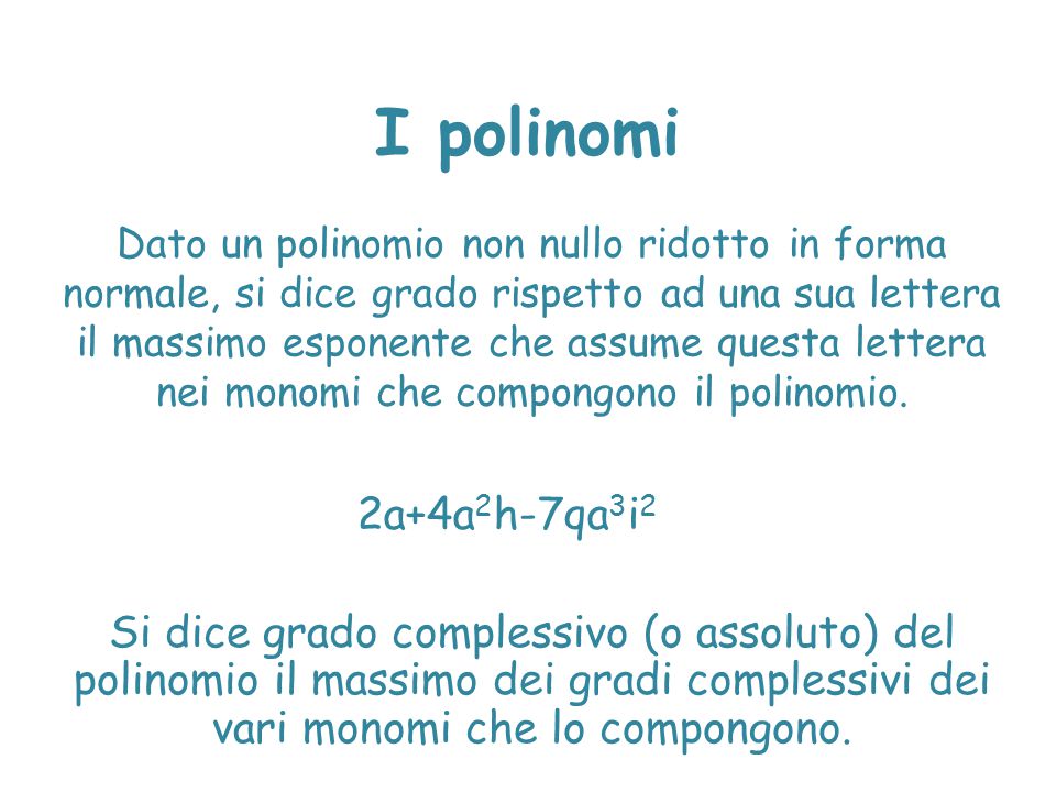 I polinomi