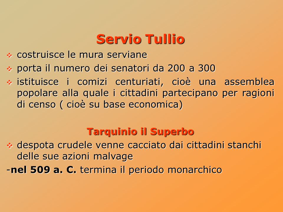 Servio Tullio costruisce le mura serviane