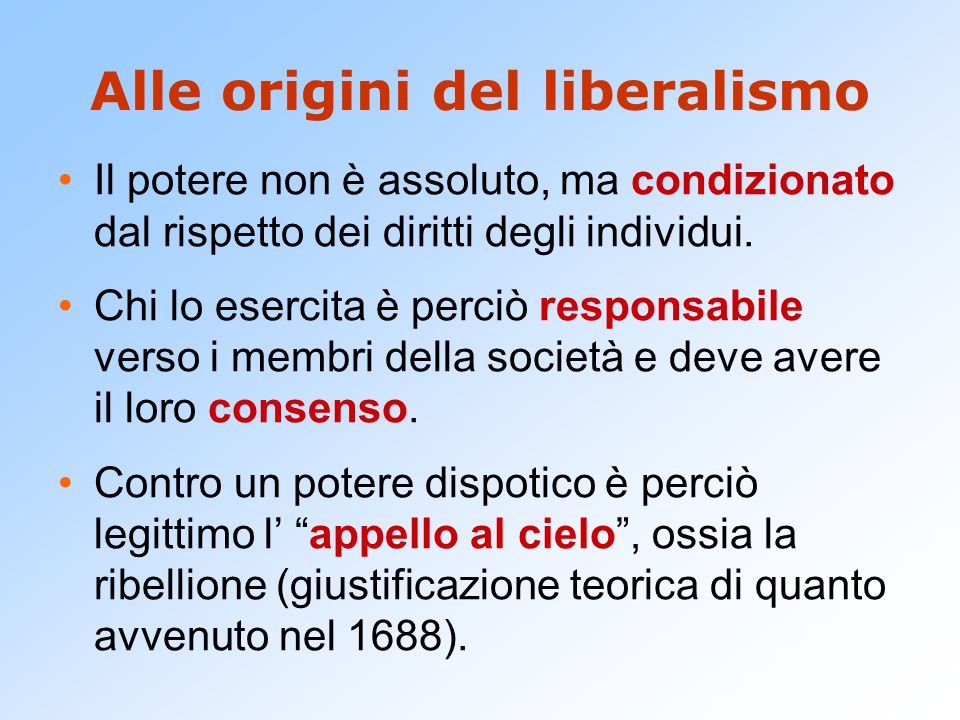 Alle origini del liberalismo