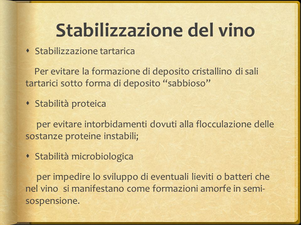Stabilizzazione del vino