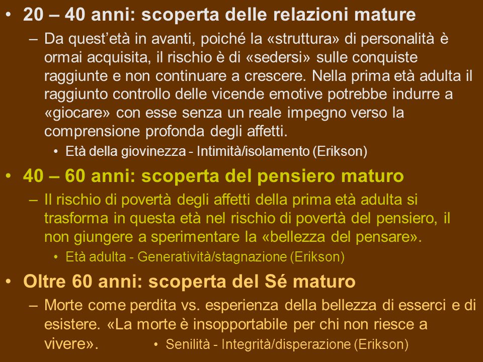 Introduzione Sviluppo Della Personalità E «bisogni Fondamentali Dell