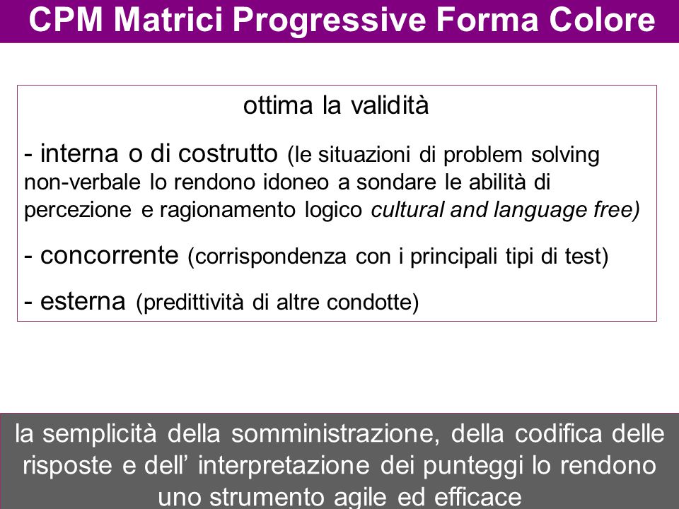 CPM Matrici Progressive Forma Colore