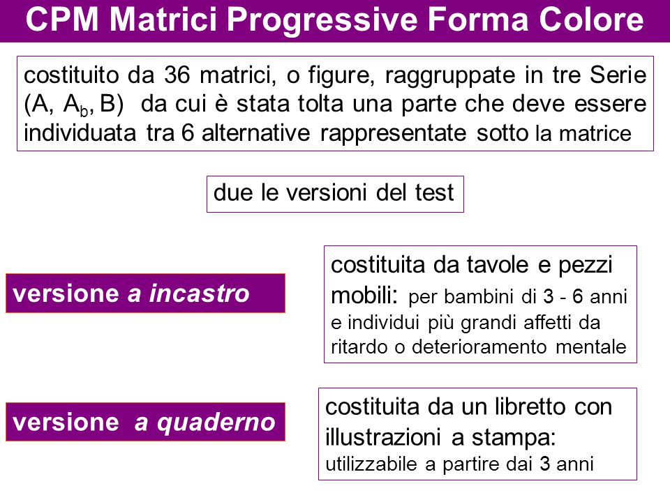 CPM Matrici Progressive Forma Colore